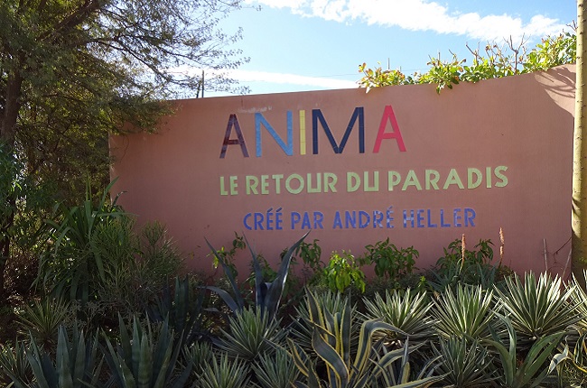 Entrée du Jardin ANIMA à Marrakech
